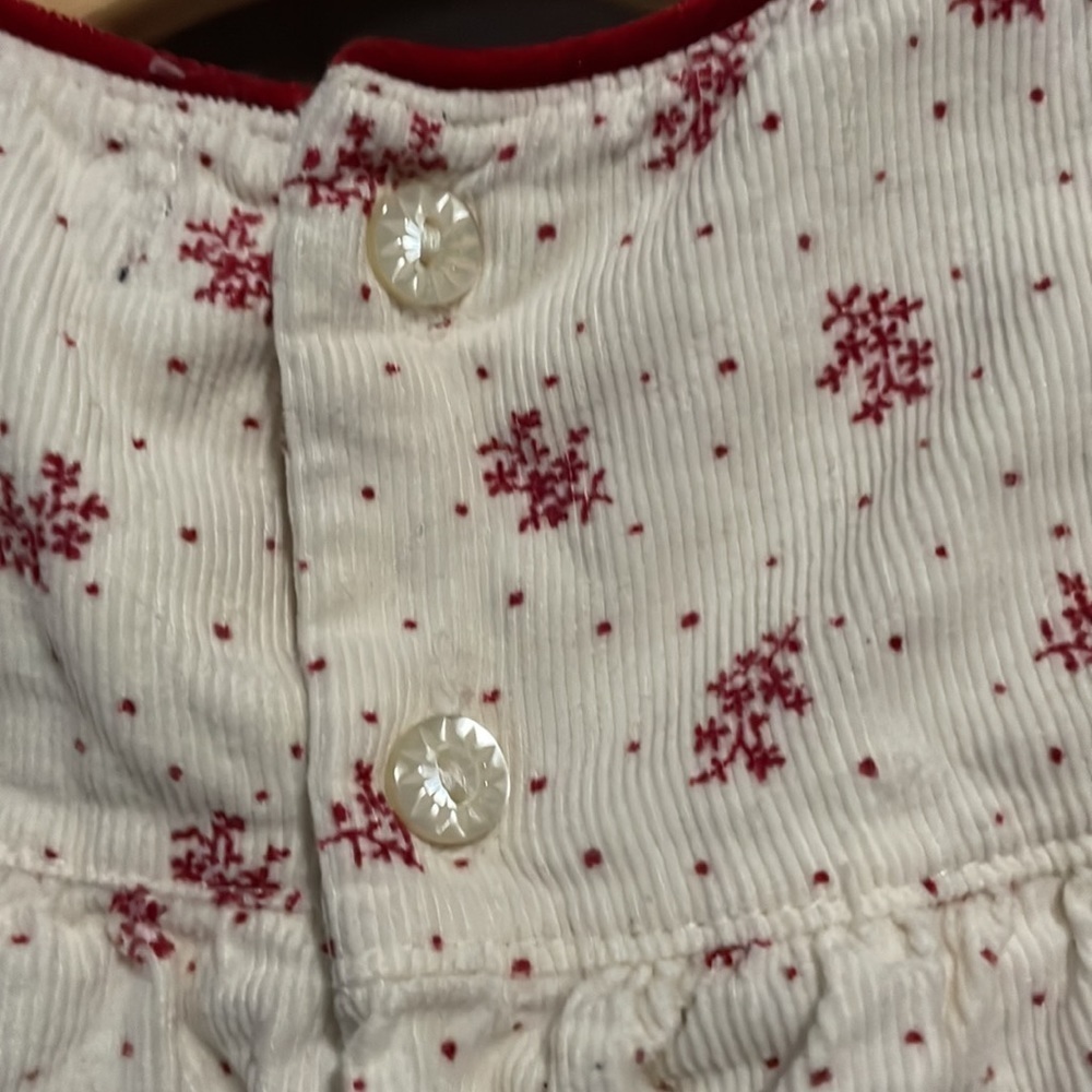 Ralph Lauren Cream & Red Corduroy Holiday Dress - Picture 4 of 5